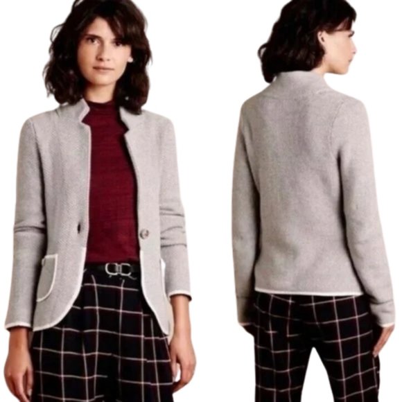 Moth for Anthropologie Blakely Knit One-Button Sweater Jacket - M - Picture 1 of 14